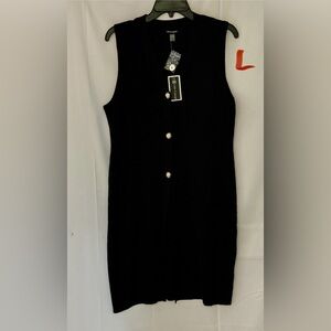 Cable & Gauge Black Sleeveless Cardigan